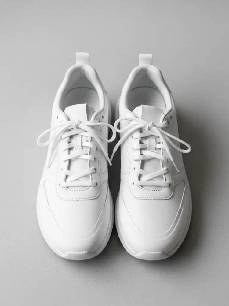 White Lace-Up Sneakers