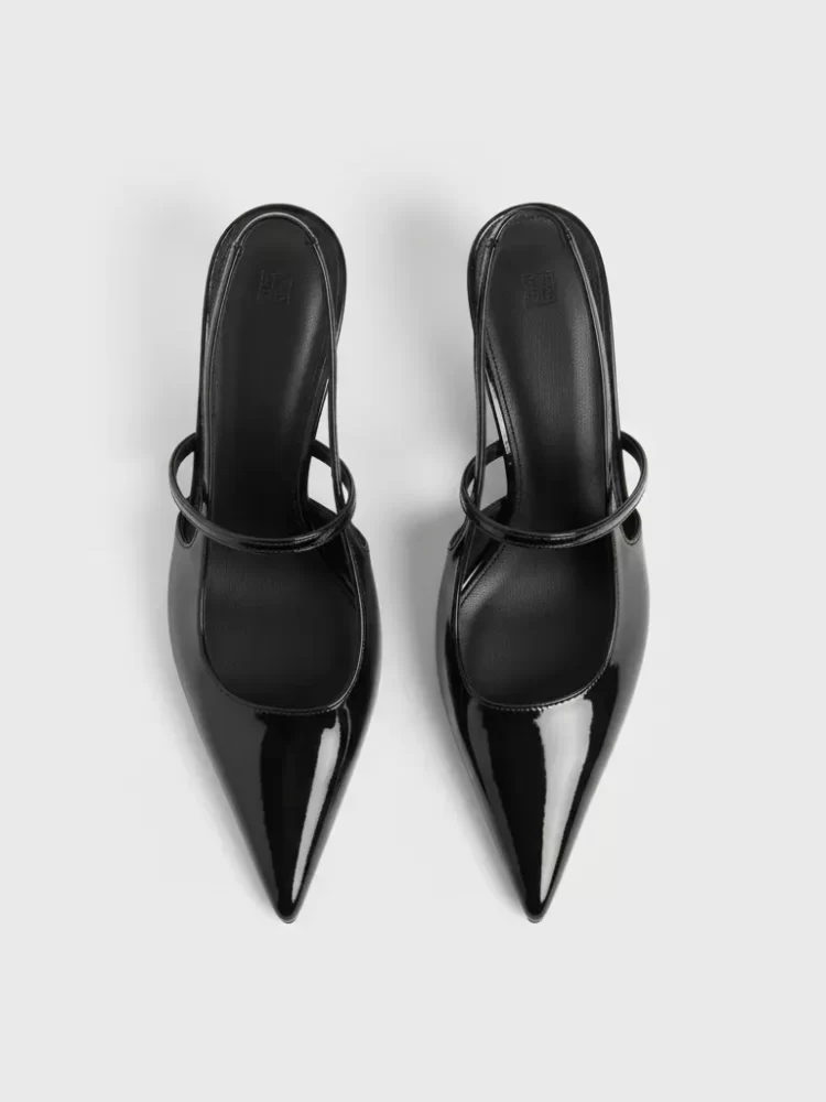 Black Pointed Mules d