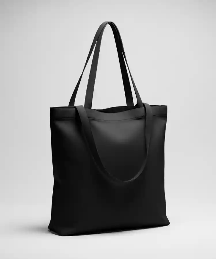 Classic Black Leather Tote