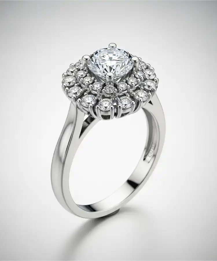 White Gold Diamond Cluster Ring