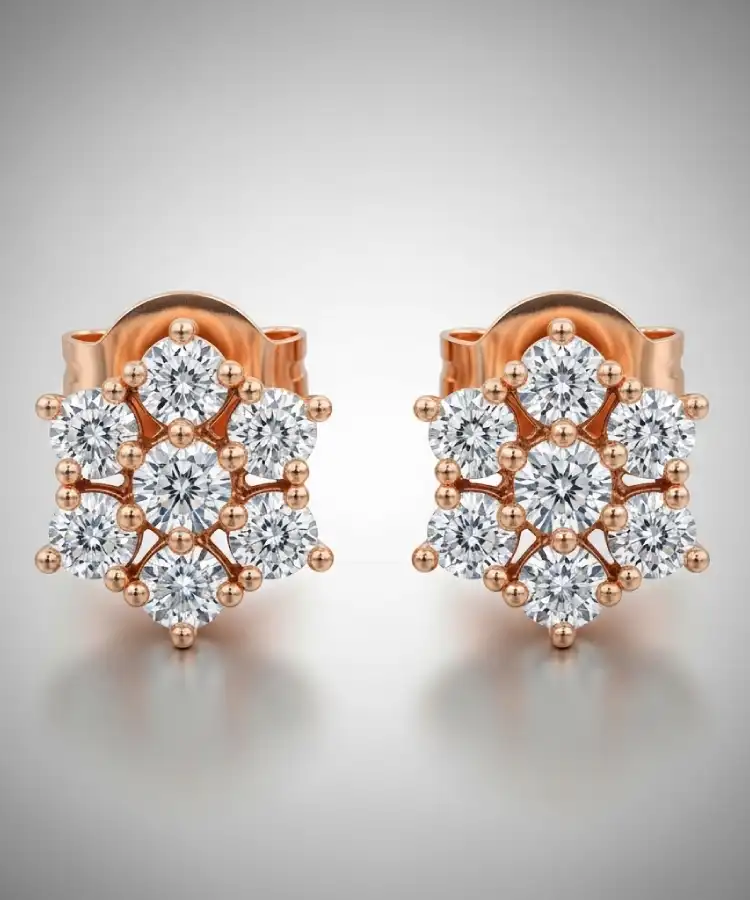Rose Gold Diamond Stud Earrings